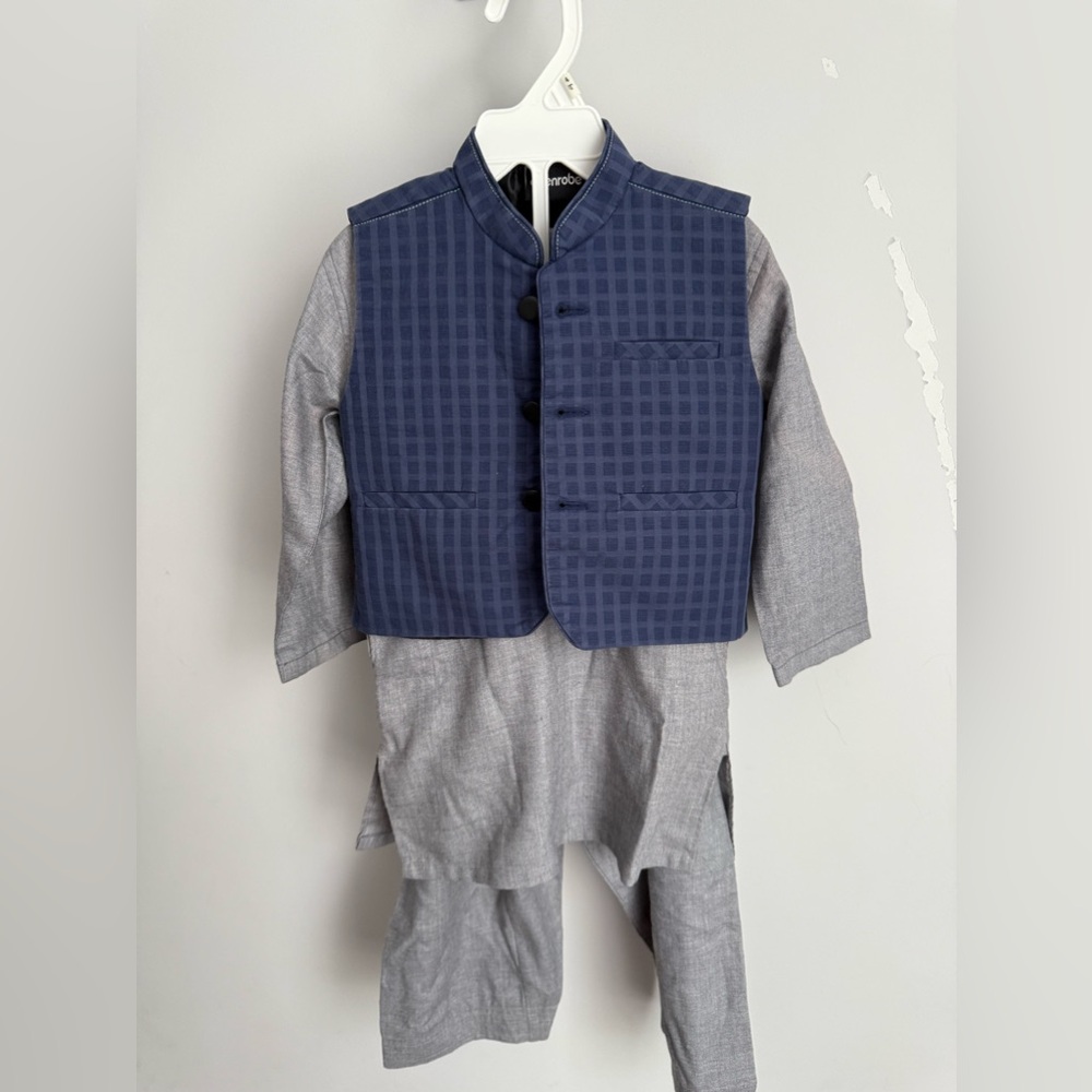 Indian Pakistani 3 pieces boys shalwar kameez